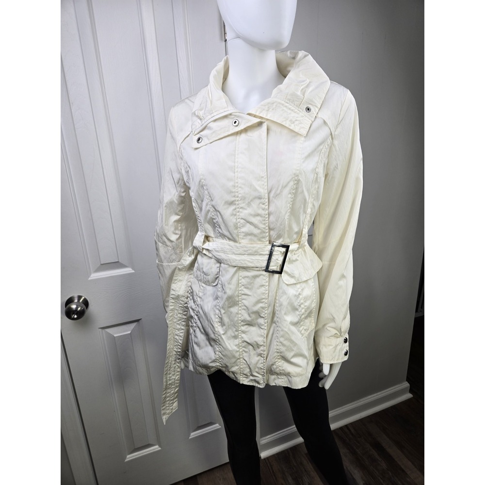 Johnston and Murphy Ivory Belted Jacket Preppy Dress Size Small S